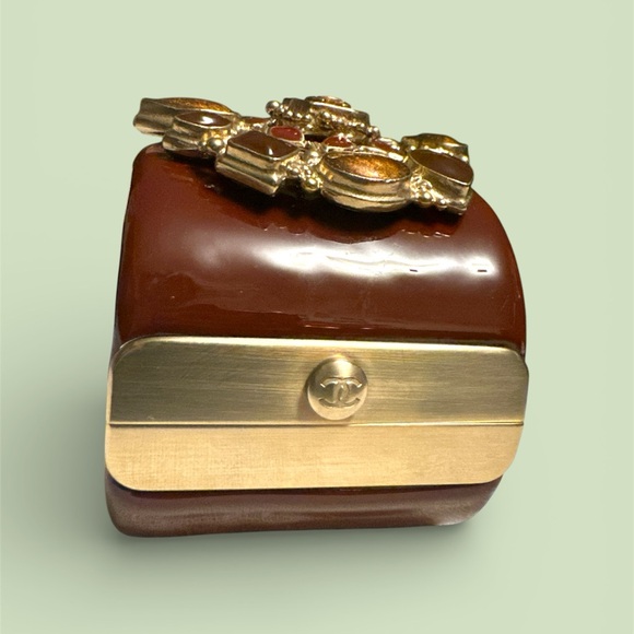 Authentic CHANEL Gold and Brown Embellished Bracelet - Picture 2 of 4